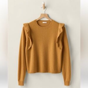 The Cashmere Project Women's Ruffled Sweater - Mustard size XS
